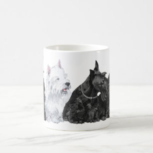 De Café Taza Scottish y West Highland White Terrier