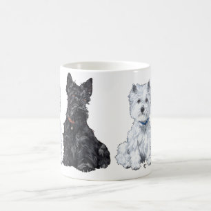 De Café Taza Scottish y West Highland White Terrier