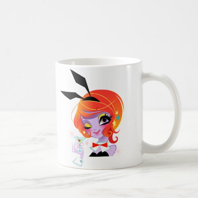 De Café Taza sedosa del chica (Derecha)
