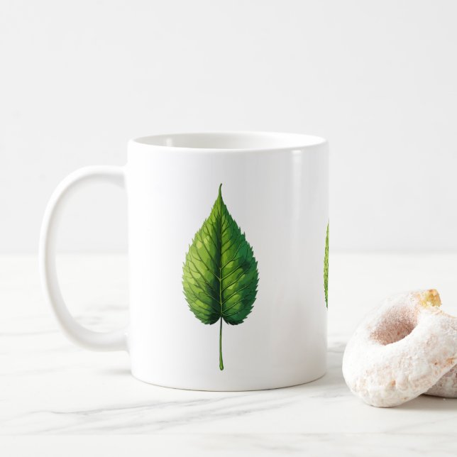 De Café Taza Serenidad Hoja Verde (Con donut)