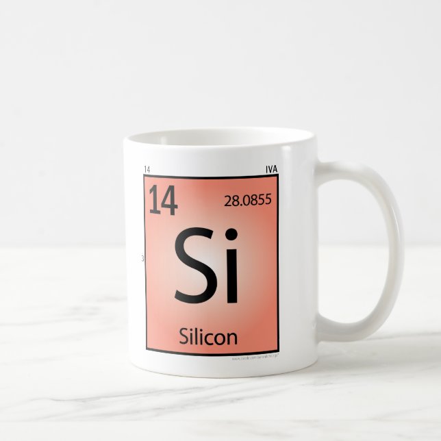 De Café Taza (Si) del elemento del silicio (Derecha)