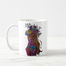 Taza Silueta Floral Mujer Flor