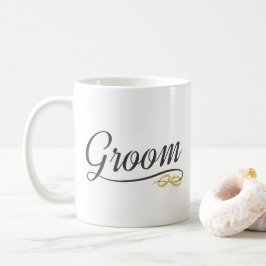 De Café Taza Simple Groom Floral Wedding Calligraphy
