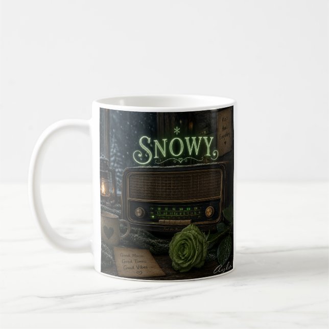 De Café taza snowy rosa verde1 (Izquierda)