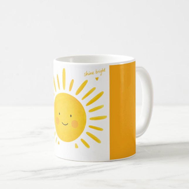 De Café Taza Sol Brillante Sonriente (Anverso derecho)