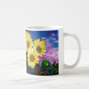 De Café Taza soleada del girasol