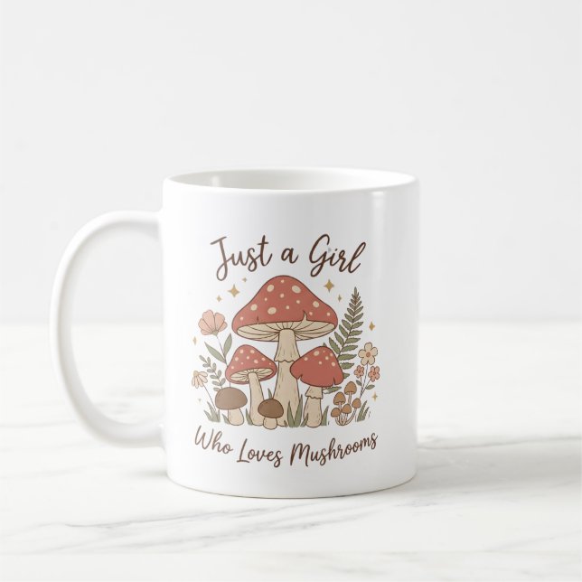 De Café Taza Solo una Chica que Ama las Setas (Izquierda)