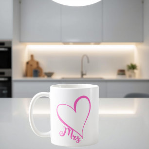 De Café Taza Sra. Corazón Rosa