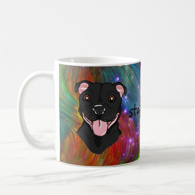 De Café Taza staffy negra (Izquierda)