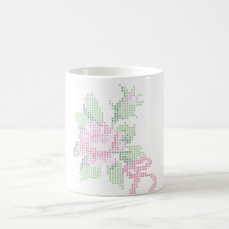 De Café taza subió puntada cruzada