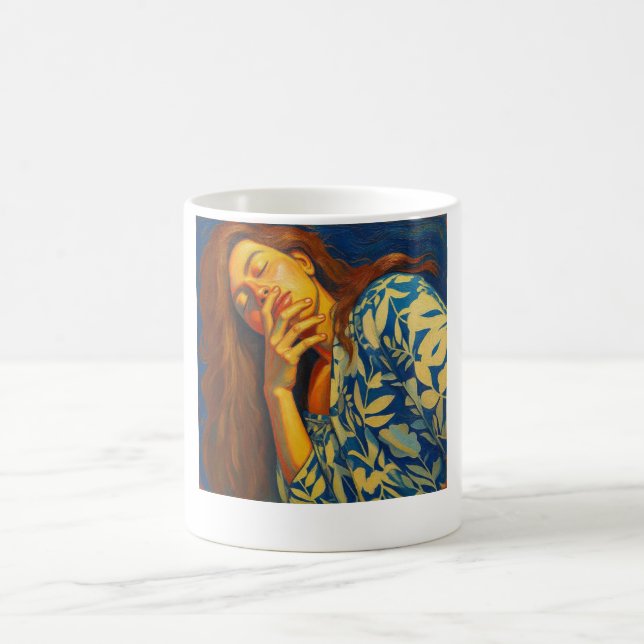 De Café Taza ‘Sueño en Azul" – Arte Emocional para Momento (Centro)