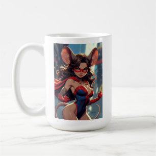 De Café Taza SuperMouse Mujer mano derecha blanca