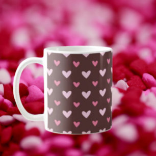 De Café Taza Sweetheart – Corazones Rosados y Beige en Cho