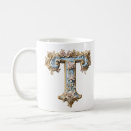 De Café Taza 'T' Inicial Barroca para una Princesa del Caf