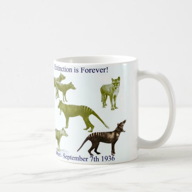 De Café Taza tasmana del Thylacine del tigre (Derecha)