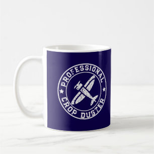 De Café Taza Texto Blanco Aeronave Pulverizadora Cultivos 