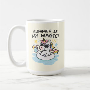De Café Taza unicornio kawaii “Summer is my magic”