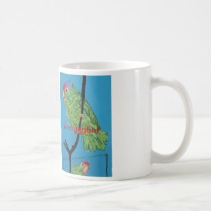 De Café taza verde del loro