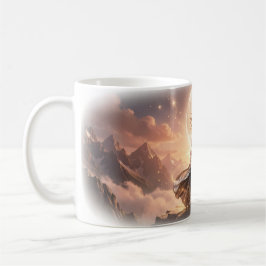De Café Taza Vestido Nocturno con Estrellas Pico Montaña D