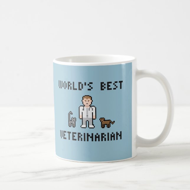 De Café Taza veterinaria del mundo del pixel la mejor (Derecha)