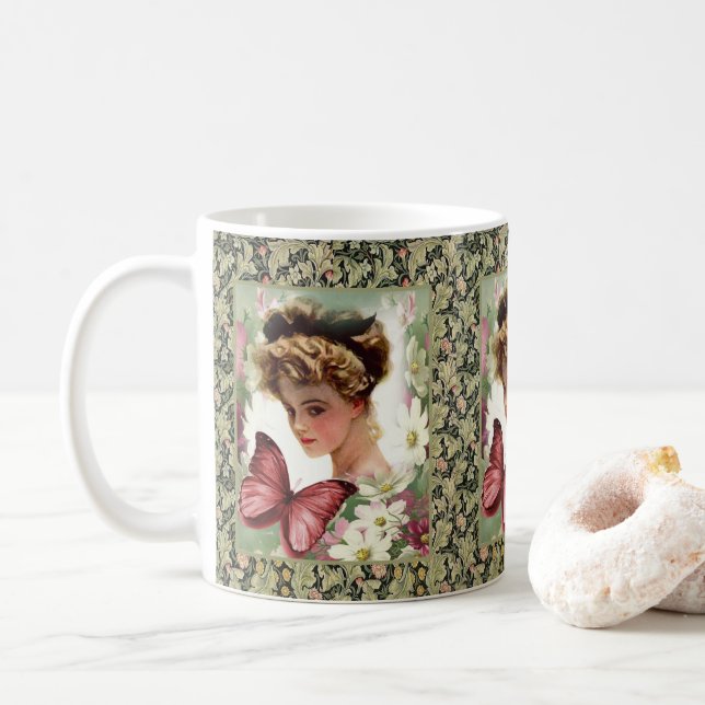 De Café Taza Victoriana Floral (Con donut)
