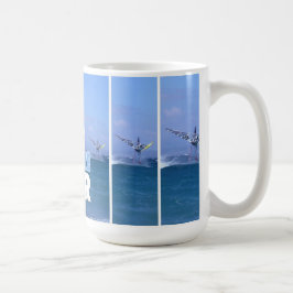 De Café Taza Windsurfista en el Aire