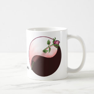 De Café Taza yin yang Rosa Roja