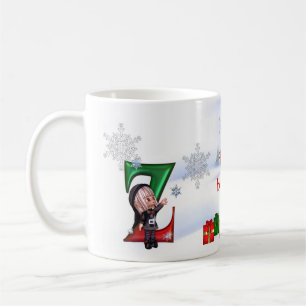 De Café Taza Z del navidad del monograma