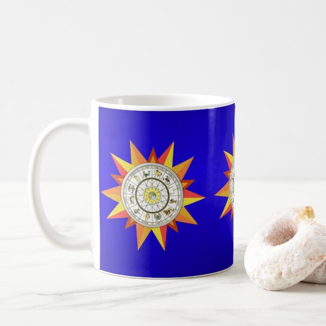 De Café Taza Zodiac Azul (Con donut)