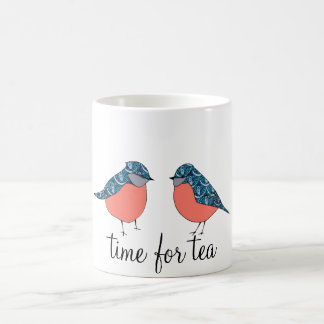 De Café Tiempo azul del pájaro para la taza del té