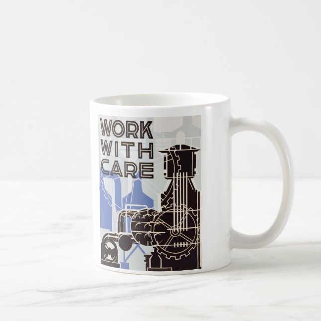 De Café Trabajo con la taza del cuidado (Derecha)