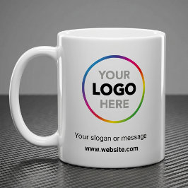 De Café Tu Logo Aquí Taza Promocional | Sitio Web y Esloga