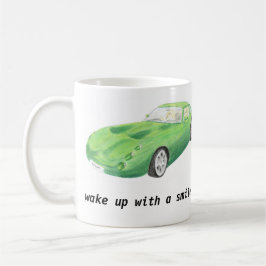De Café TVR Toscano, taza verde del coche "despierta con