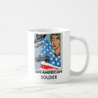 DE CAFÉ UNA TAZA AMERICANA DEL SOLDADO