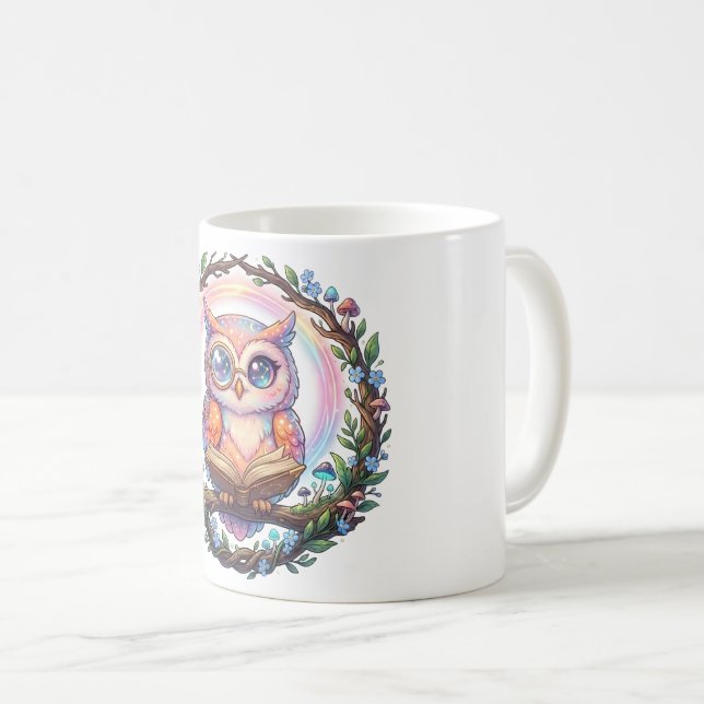 De Café ¡Una taza del Búho Erudito Celestial Divertida! (Anverso derecho)