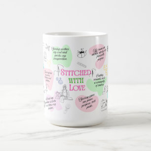 De Café Una taza para la gente que está cosiendo artesanos