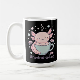 De Café Unwind-a-Lotl Cute Axolotl en Taza Kawaii Relaxe