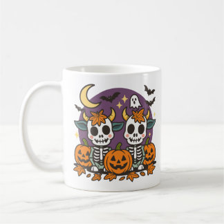 De Café Vacas esqueleto espeluznantes lindas con taza clás