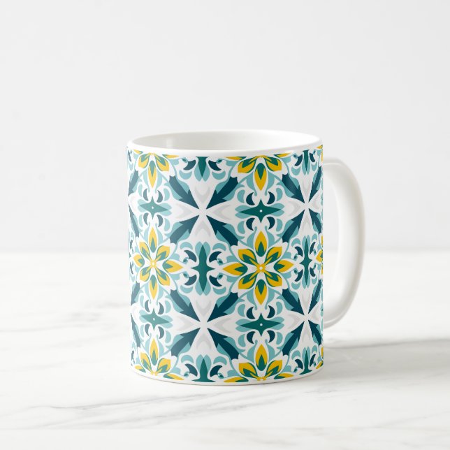 De Café 💛 💚 VerdeSol Azulejo Taza Harmony (Anverso derecho)