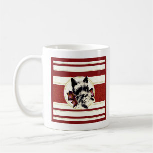 De Café Vintage Black Scottish Terrier en la taza roja