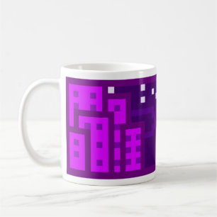 De Café Violet Town en la noche, ancho, para taza