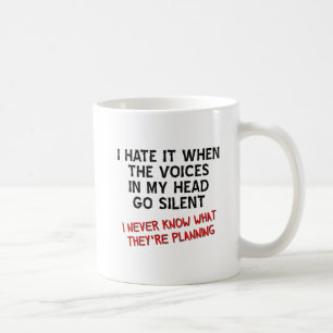 De Café Voces en mi Cabeza Taza Divertida