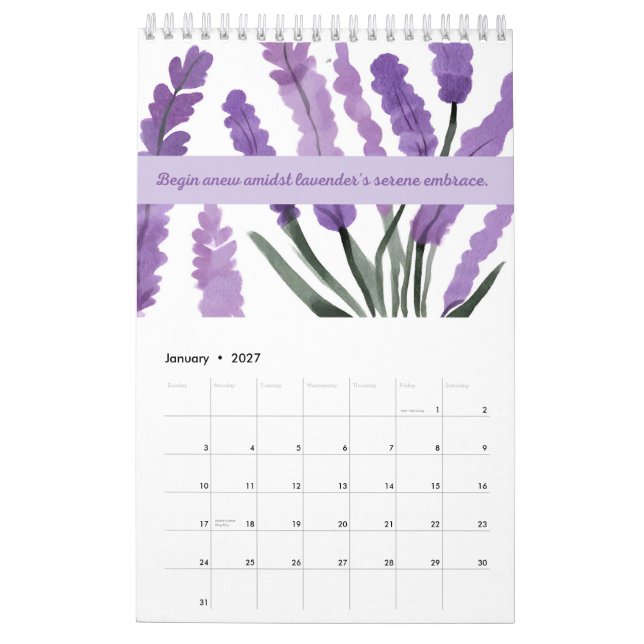 🌿 de calendario de Lavender Dreams 2024 💜 (Jan 2027)