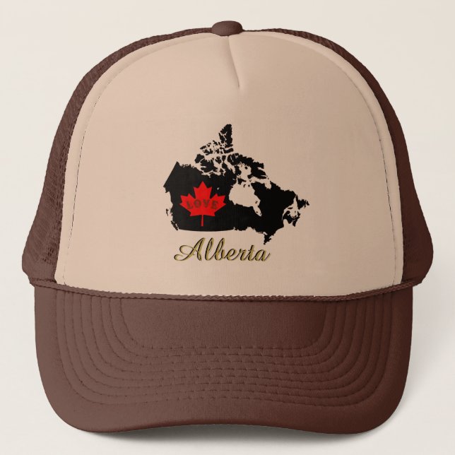 De Camionero Alberta Personalizable Love Province Canadá gorra (Anverso)
