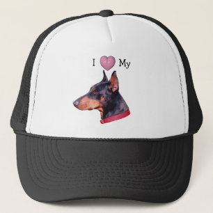 De Camionero Amo el corazón mi gorra del Pinscher del Doberman