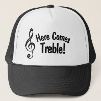 ¡Aquí Viene Treble! Gorra gracioso para músicos