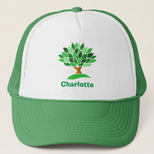 De Camionero Árbol con hojas verdes. Añadir nombre. Gorra fores