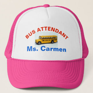 De Camionero ASISTENTE con nombre, GORRA ROSADO del AUTOBÚS