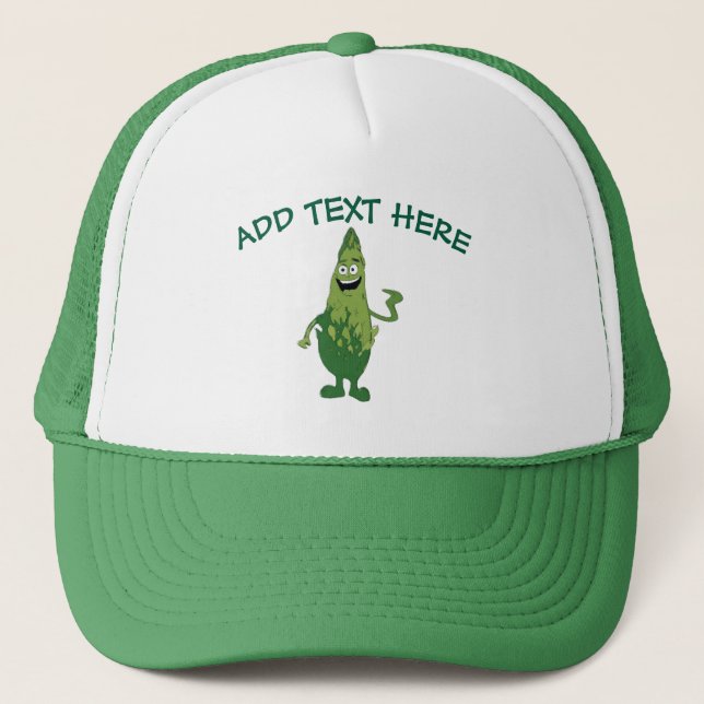 De Camionero Asparagus Man, añadir texto, Gorra (Anverso)