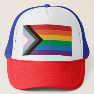 De Camionero Bandera del Orgullo del Progreso - Gorra inclusivo